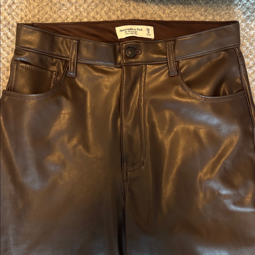 Abercrombie brown leather pants